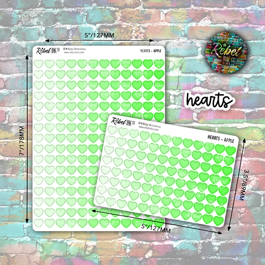 Heart Stickers - Apple Ombre