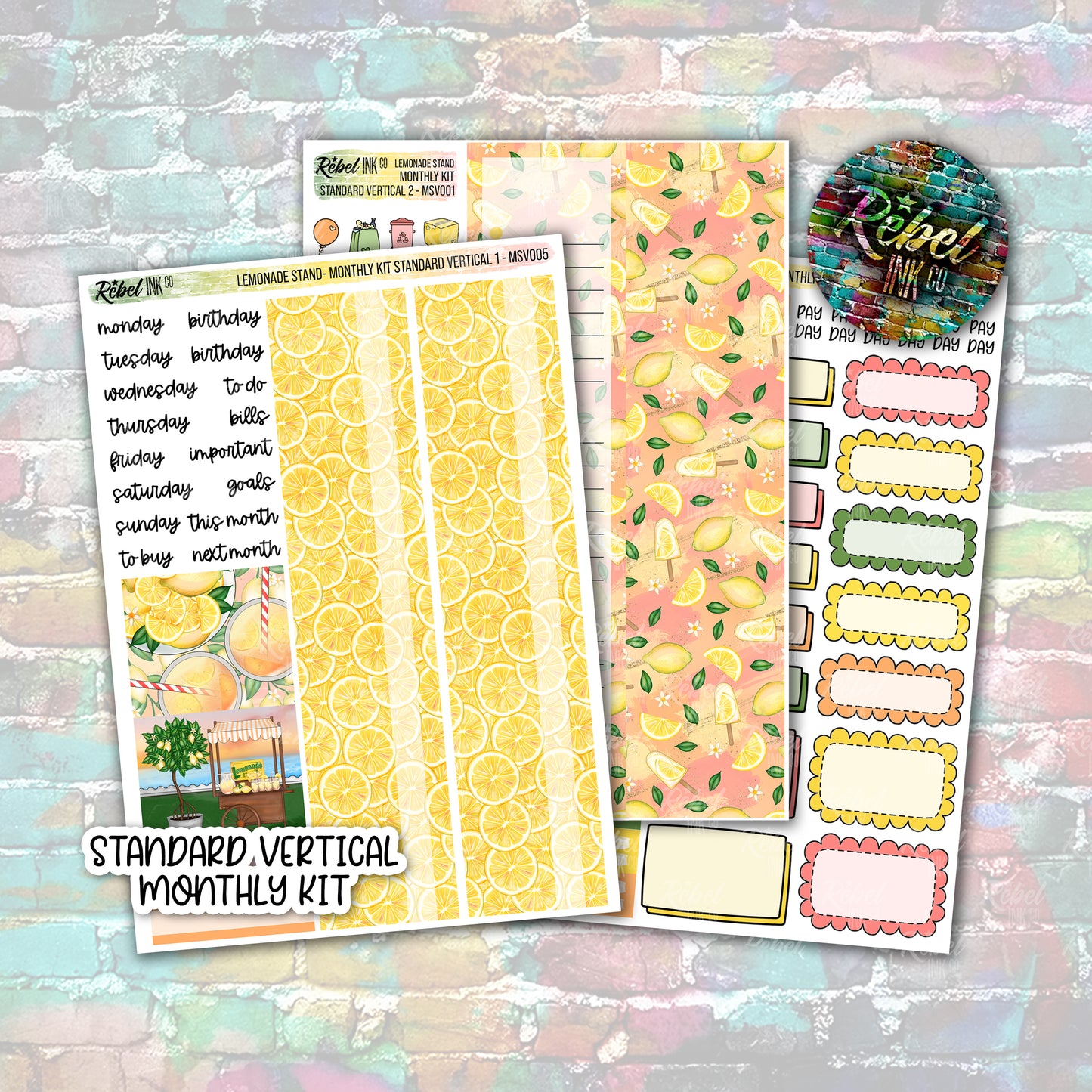 Lemonade Stand - Standard Vertical Monthly Kit