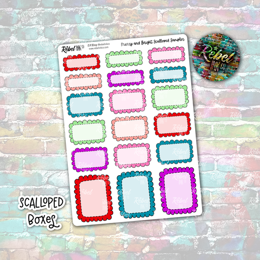 Merry & Bright - Scalloped  Boxes Standard Vertical