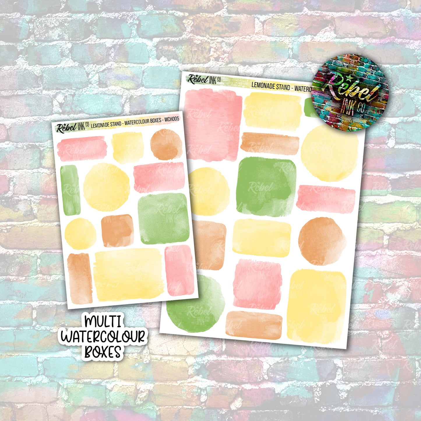 Lemonade Stand - Multi Watercolour Boxes