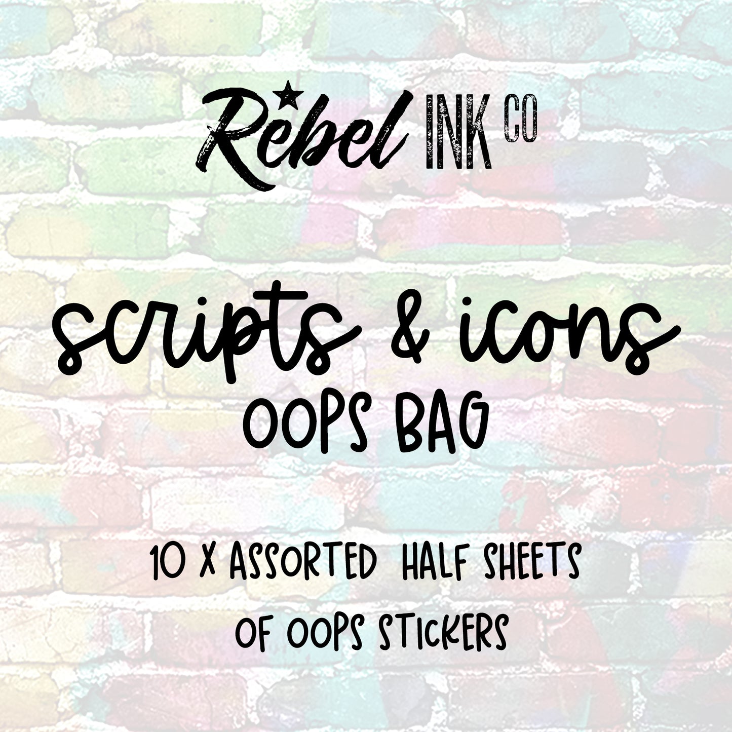 Scripts & Icons OOPS BAG! - 10 Random Planner Sticker Oops Sheets