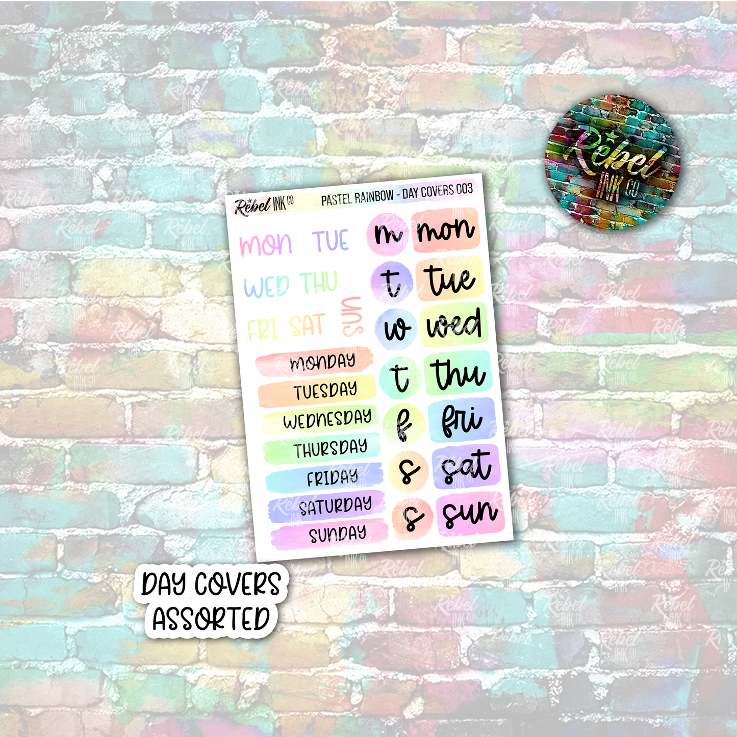 Pastel Rainbow - Day Covers Assorted