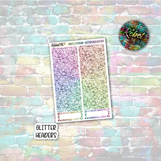 Pastel Rainbow - Glitter Headers