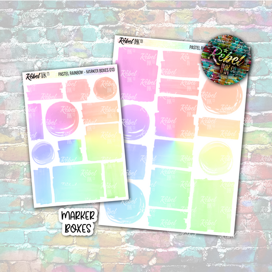 Pastel Rainbow - Marker Boxes Multi