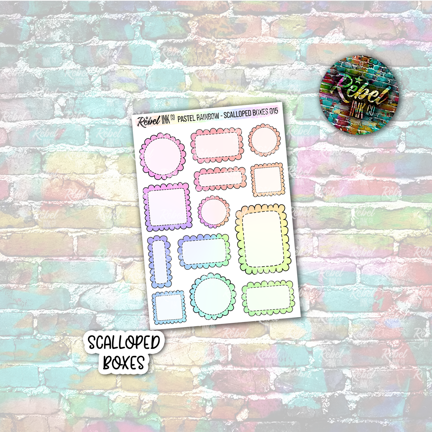 Pastel Rainbow - Scalloped Boxes Multi