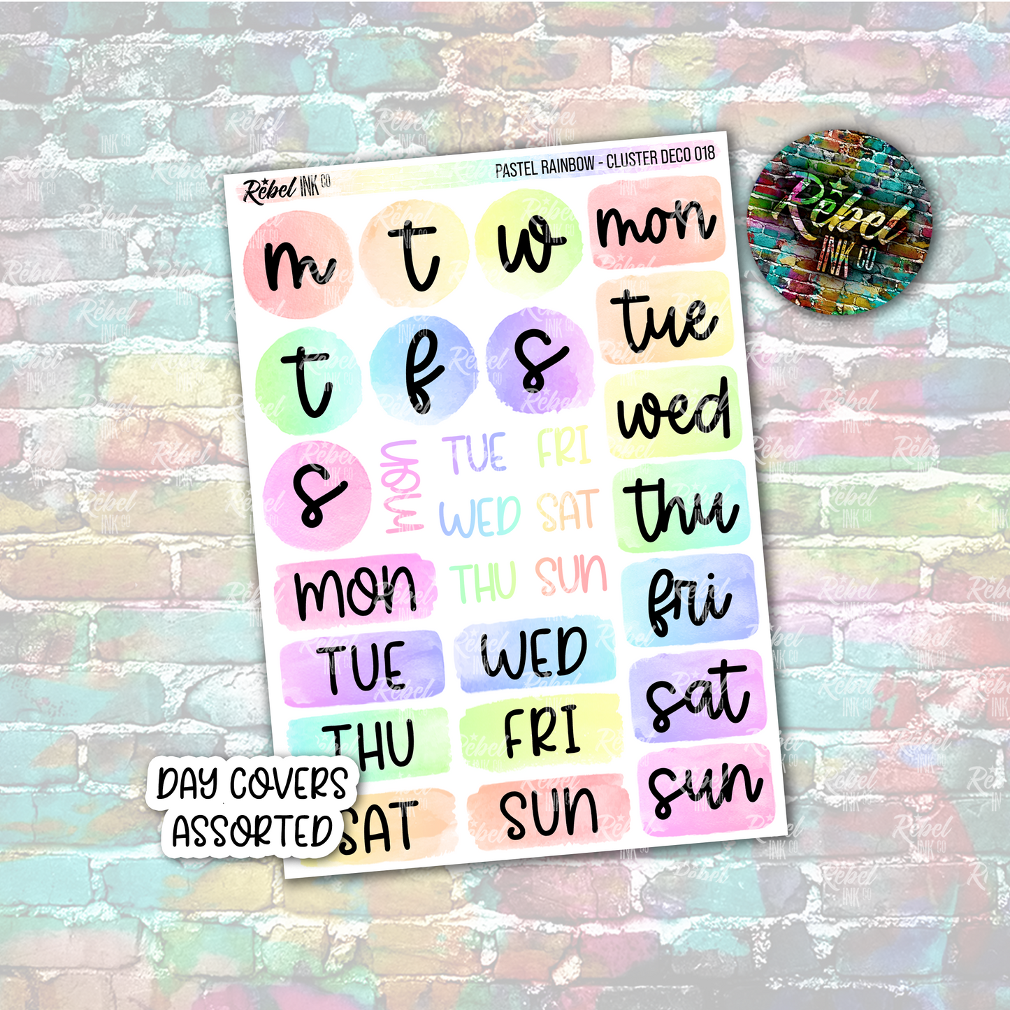 Pastel Rainbow - Day Covers Assorted