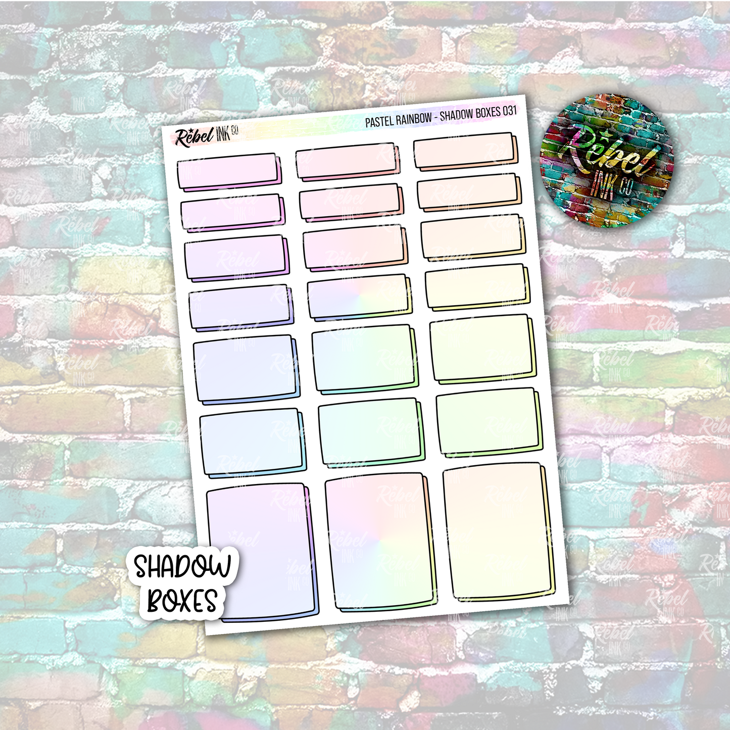 Pastel Rainbow - Shadow Boxes Standard Vertical