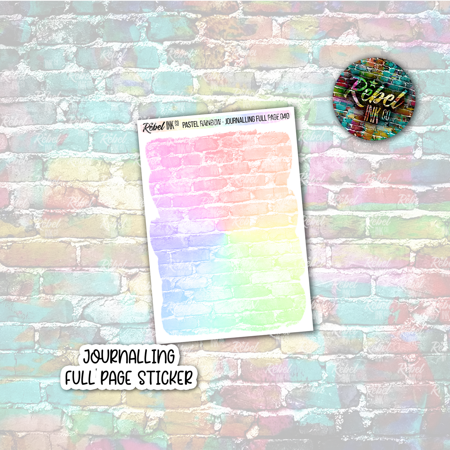 Pastel Rainbow - Journalling Full Page Sticker