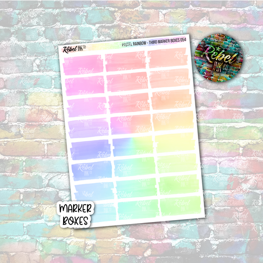 Pastel Rainbow - Marker Third Boxes