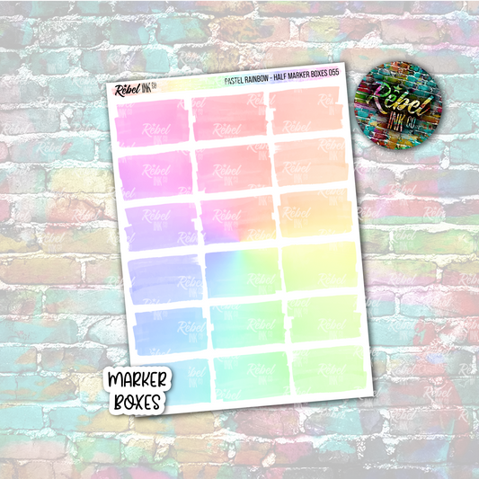 Pastel Rainbow - Marker Half Boxes