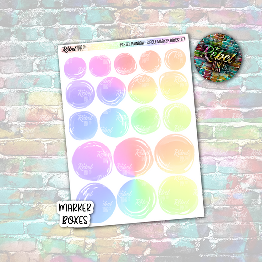 Pastel Rainbow - Marker Circle Boxes