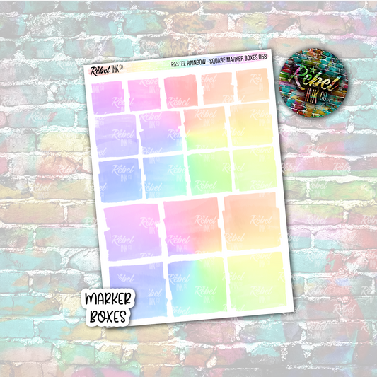 Pastel Rainbow - Marker Square Boxes
