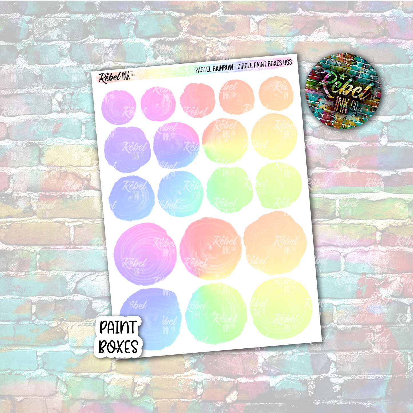 Pastel Rainbow - Paint Circle Boxes