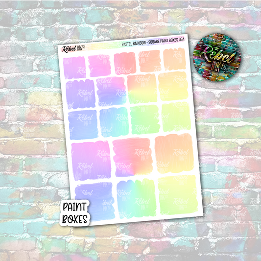 Pastel Rainbow - Paint Square Boxes