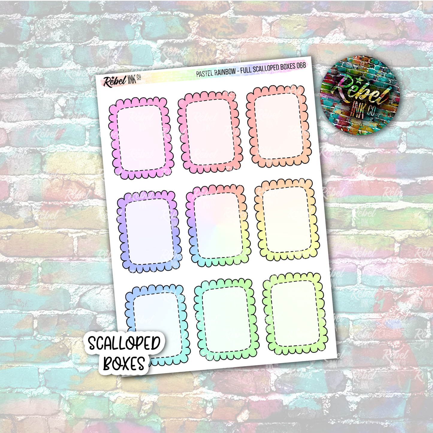 Pastel Rainbow - Scalloped Full Boxes