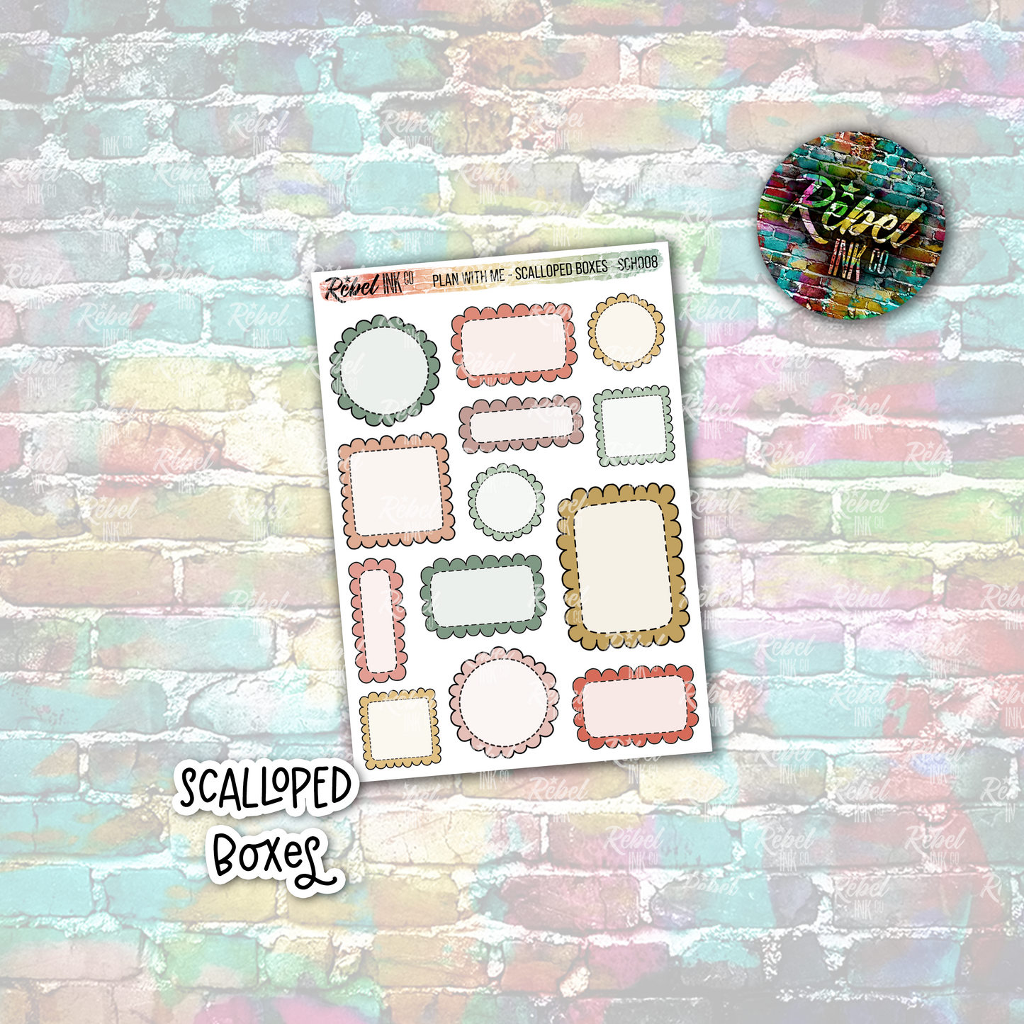 Plan With Me - Scalloped Boxes Multi Small