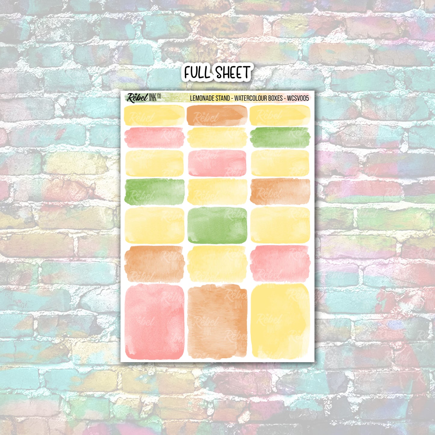Lemonade Stand - Standard Vertical Watercolour Boxes