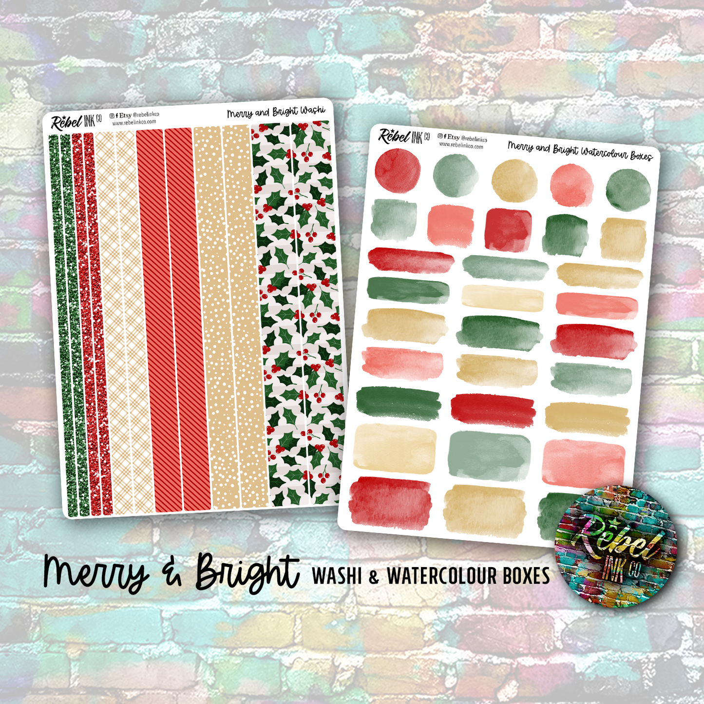 Merry & Bright - Standard Vertical Planner Sticker Kit