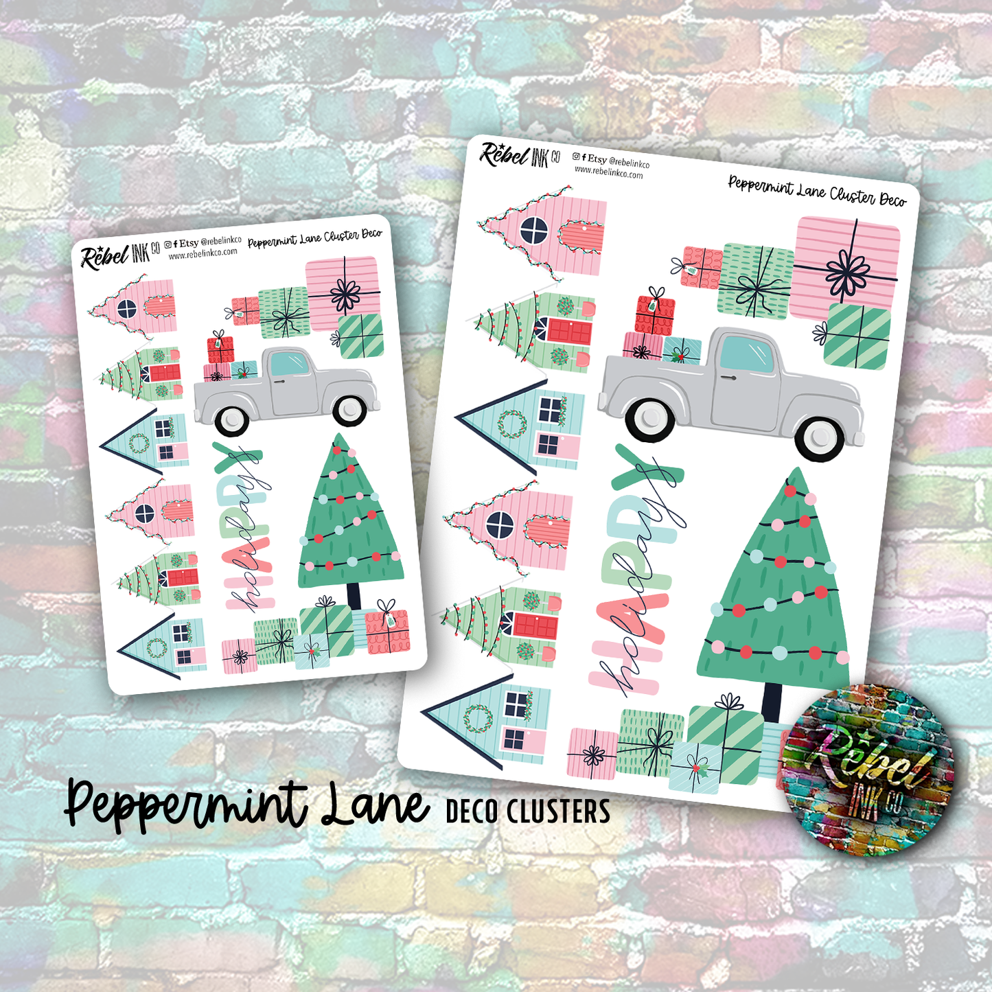 Peppermint Lane - Standard Vertical Planner Sticker Kit
