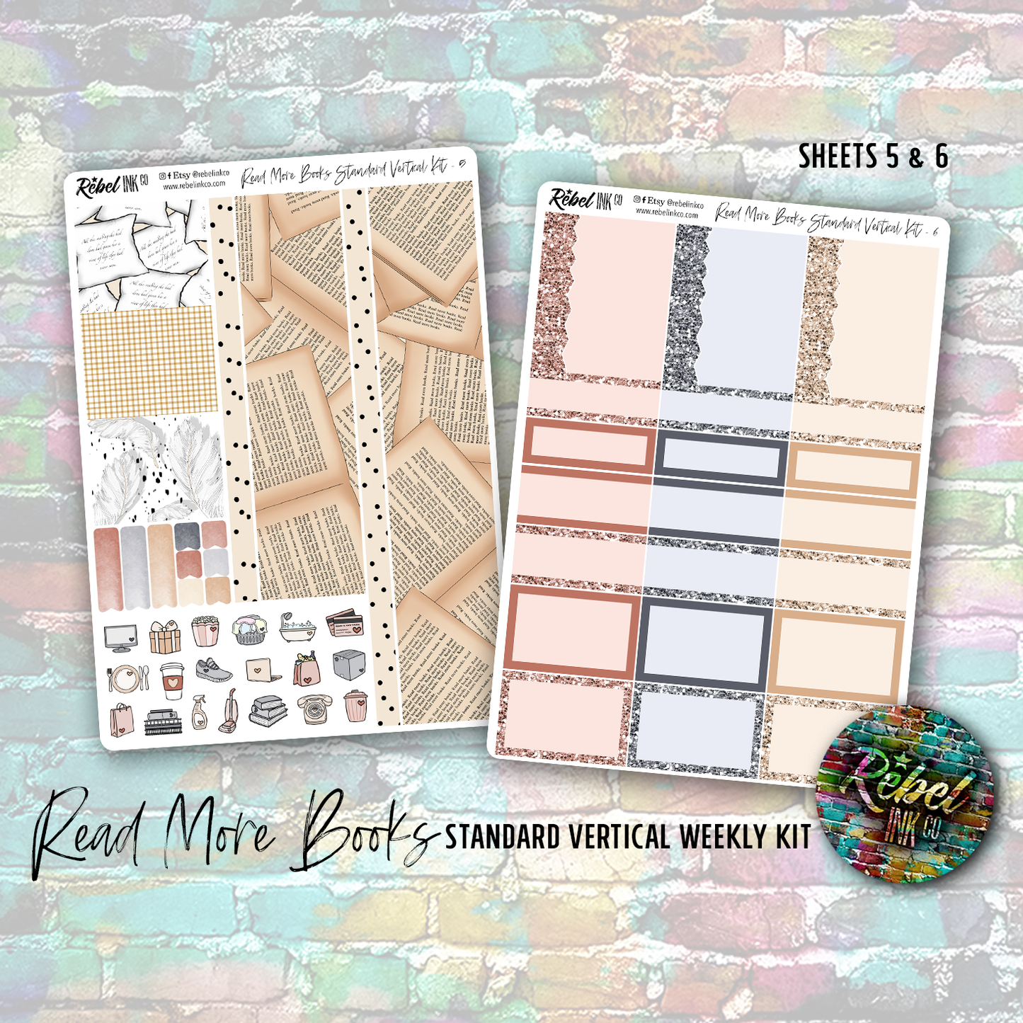 Read More Books - Standard Vertical Planner Sticker Kit