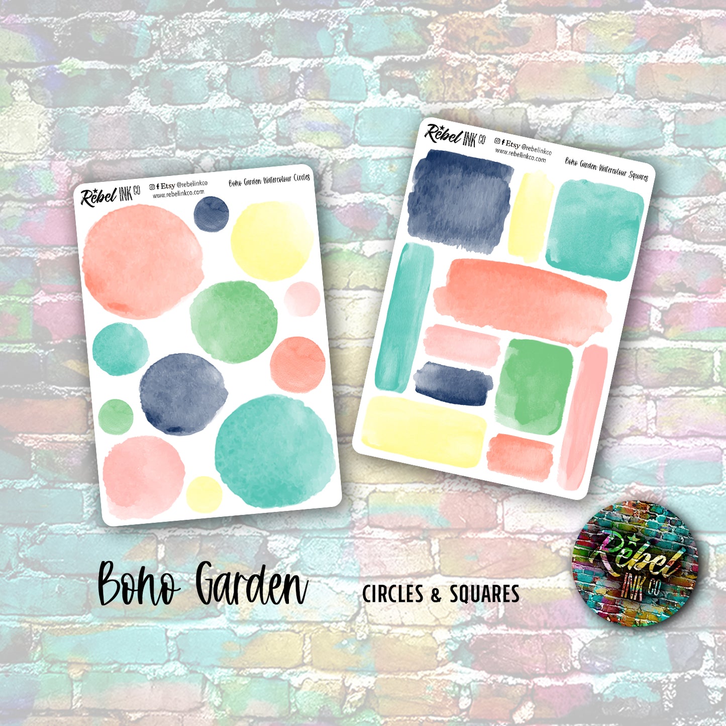 Boho Garden - Standard Vertical Planner Sticker Kit