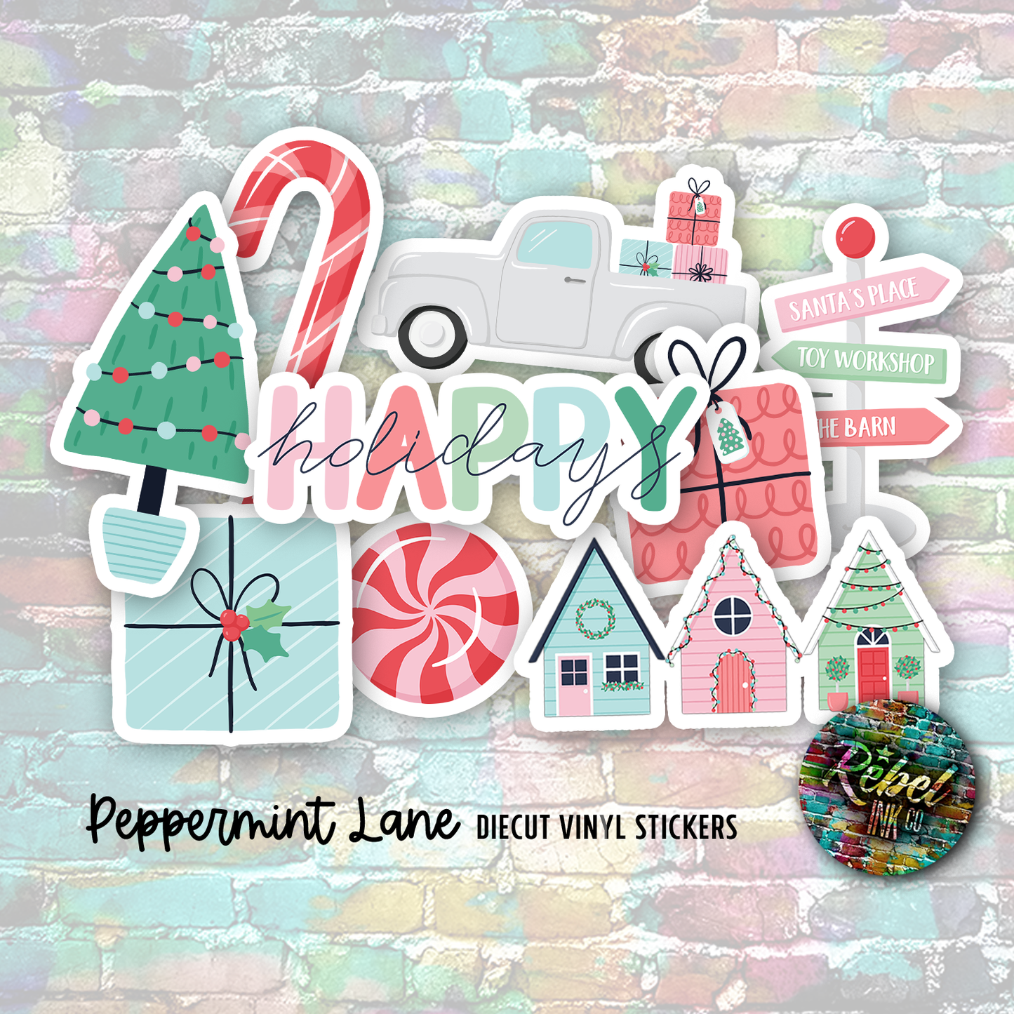 Peppermint Lane - Vinyl Die-cut Sticker Pack