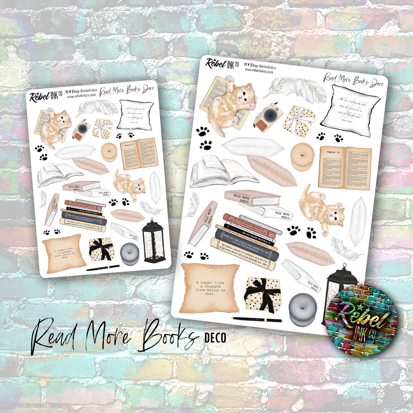 Read More Books - Standard Vertical Planner Sticker Kit