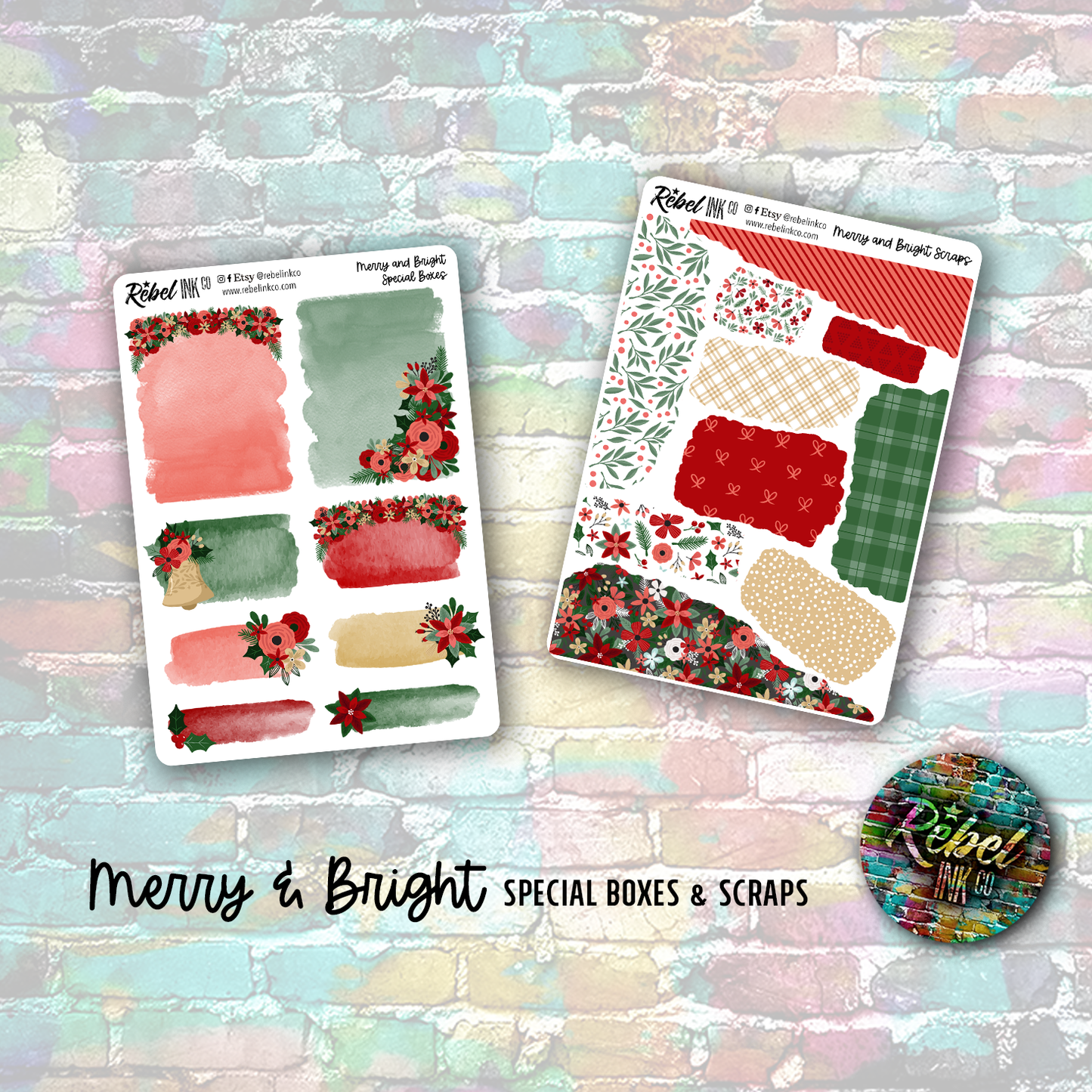 Merry & Bright - Standard Vertical Planner Sticker Kit