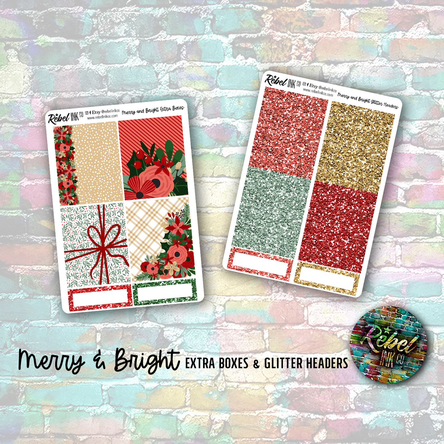 Merry & Bright - Standard Vertical Planner Sticker Kit