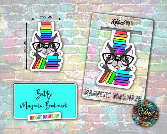 Book Stack Betty Magnetic Bookmark - Bright Rainbow