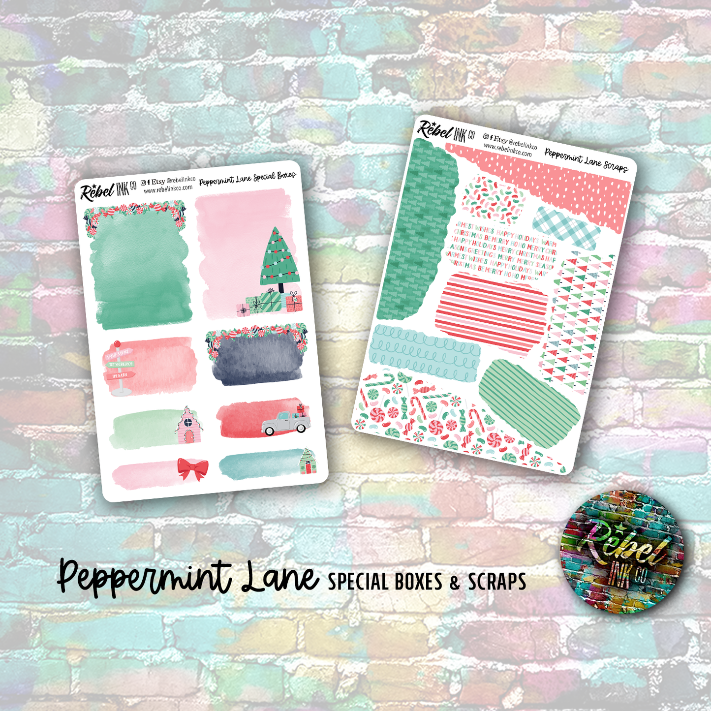 Peppermint Lane - Standard Vertical Planner Sticker Kit