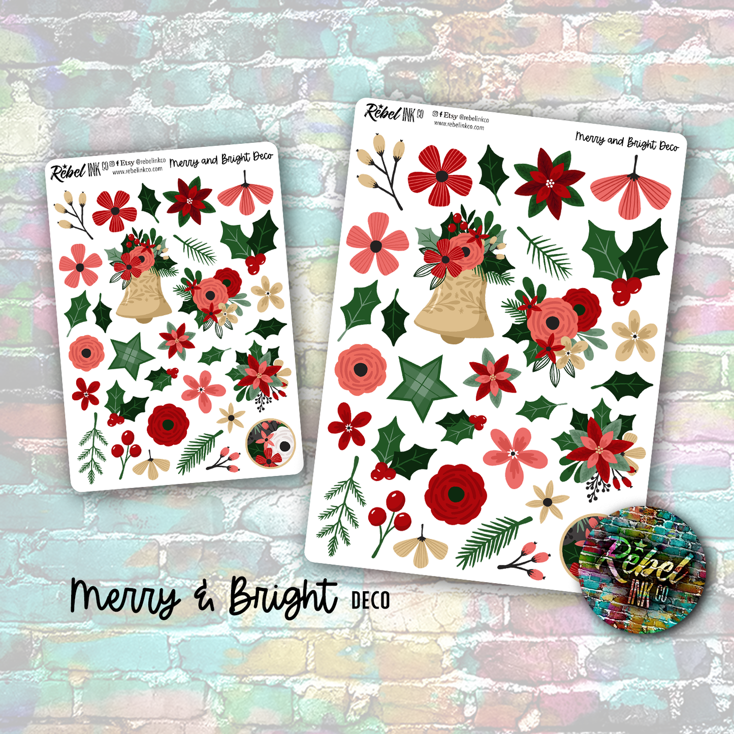Merry & Bright - Standard Vertical Planner Sticker Kit