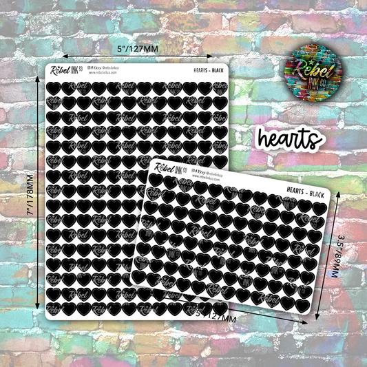 Heart Stickers - Black