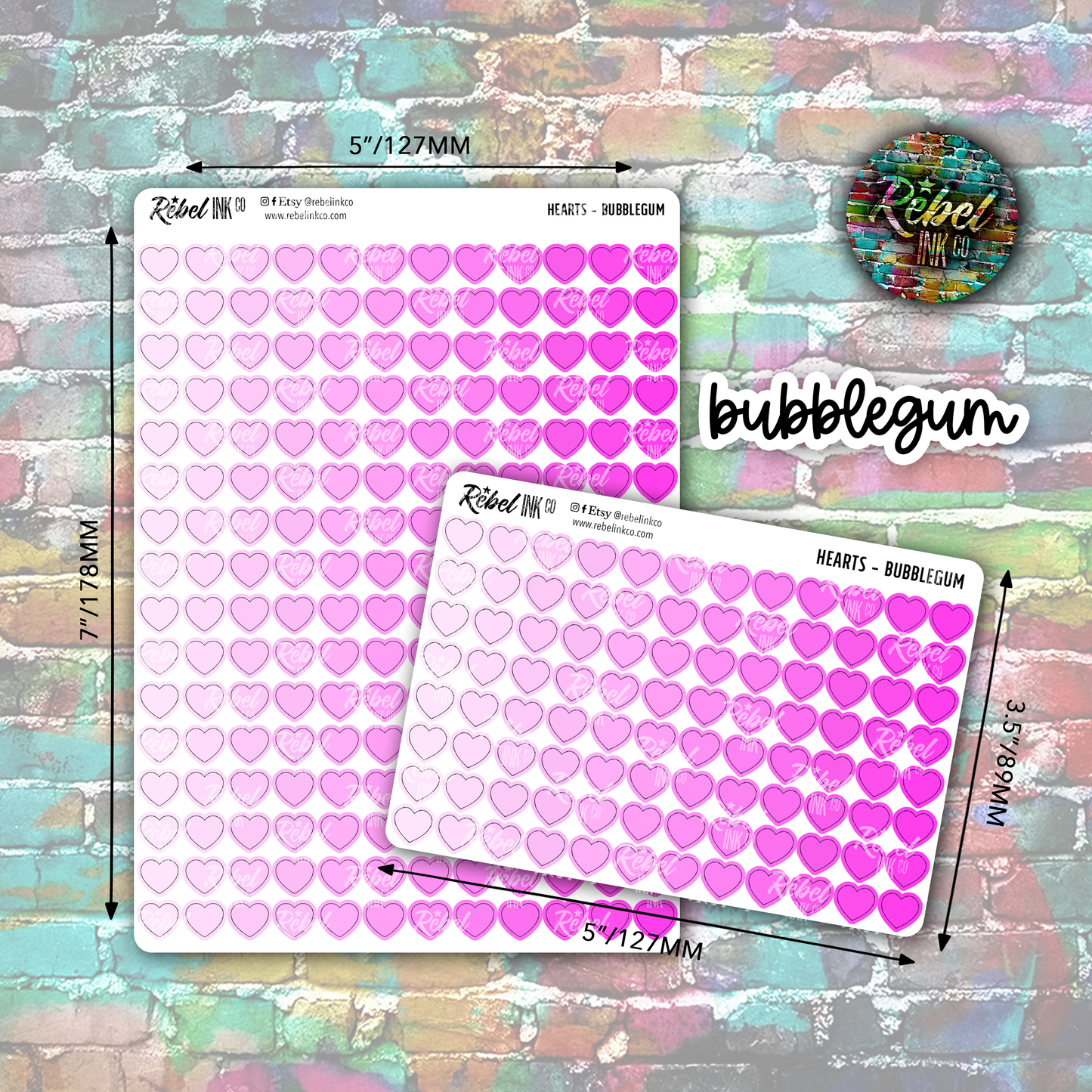Heart Stickers - Full Sheet Rainbow Value Pack