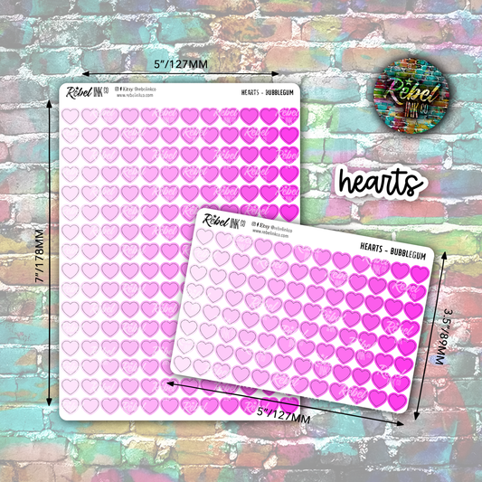 Heart Stickers - Bubblegum Ombre