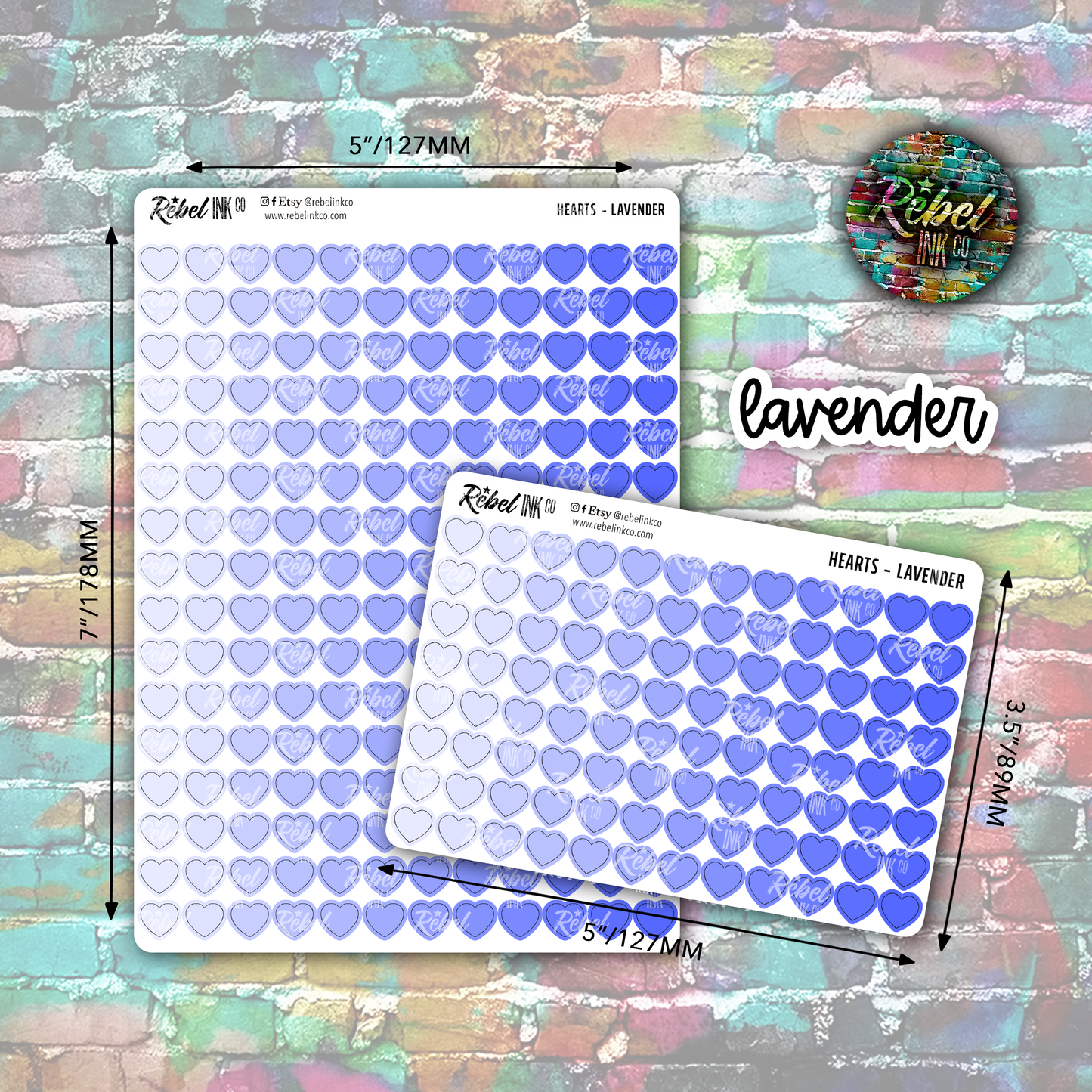 Heart Stickers - Half Sheet Rainbow Value Pack