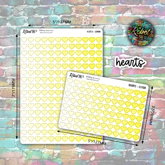 Heart Stickers - Lemon Ombre