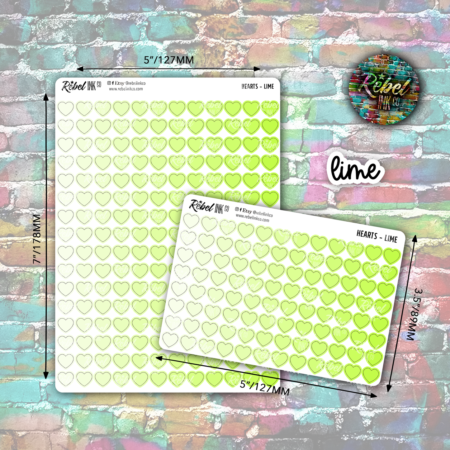 Heart Stickers - Full Sheet Rainbow Value Pack