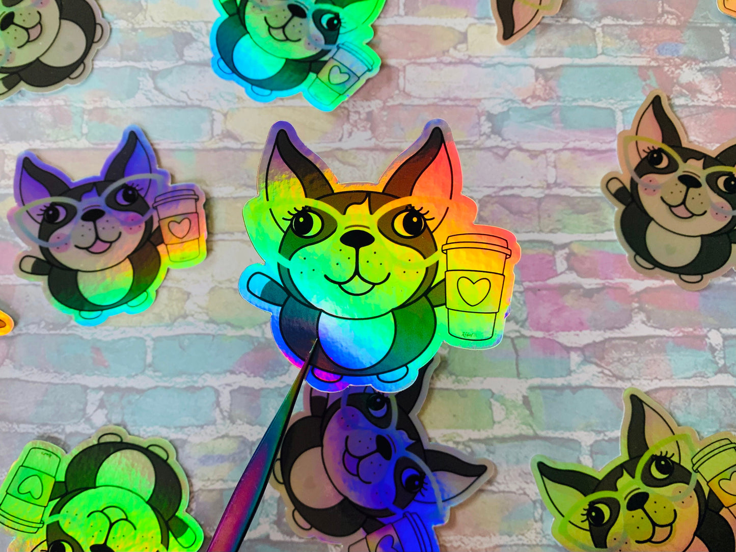 Christmas Lights Betty - Holographic Vinyl Diecut Sticker