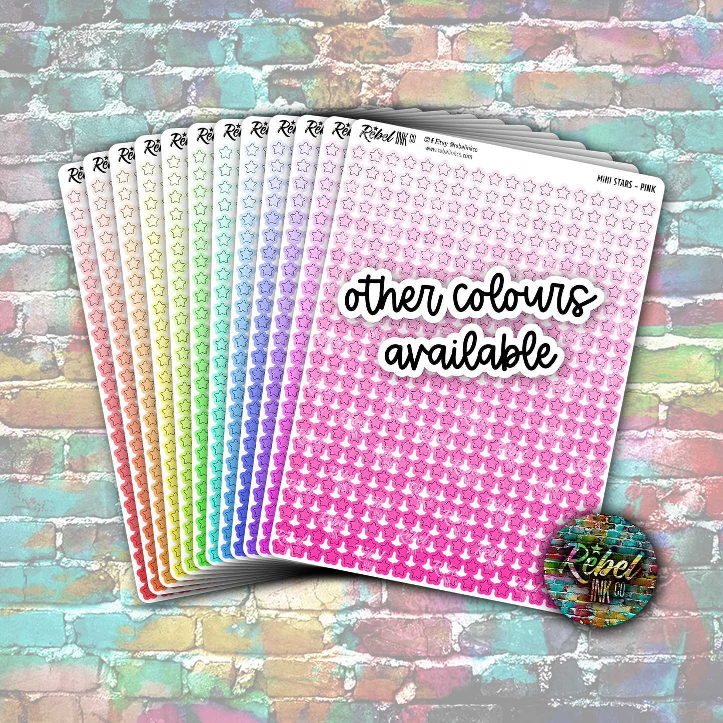Mini Heart Stickers - Pastel Rainbow