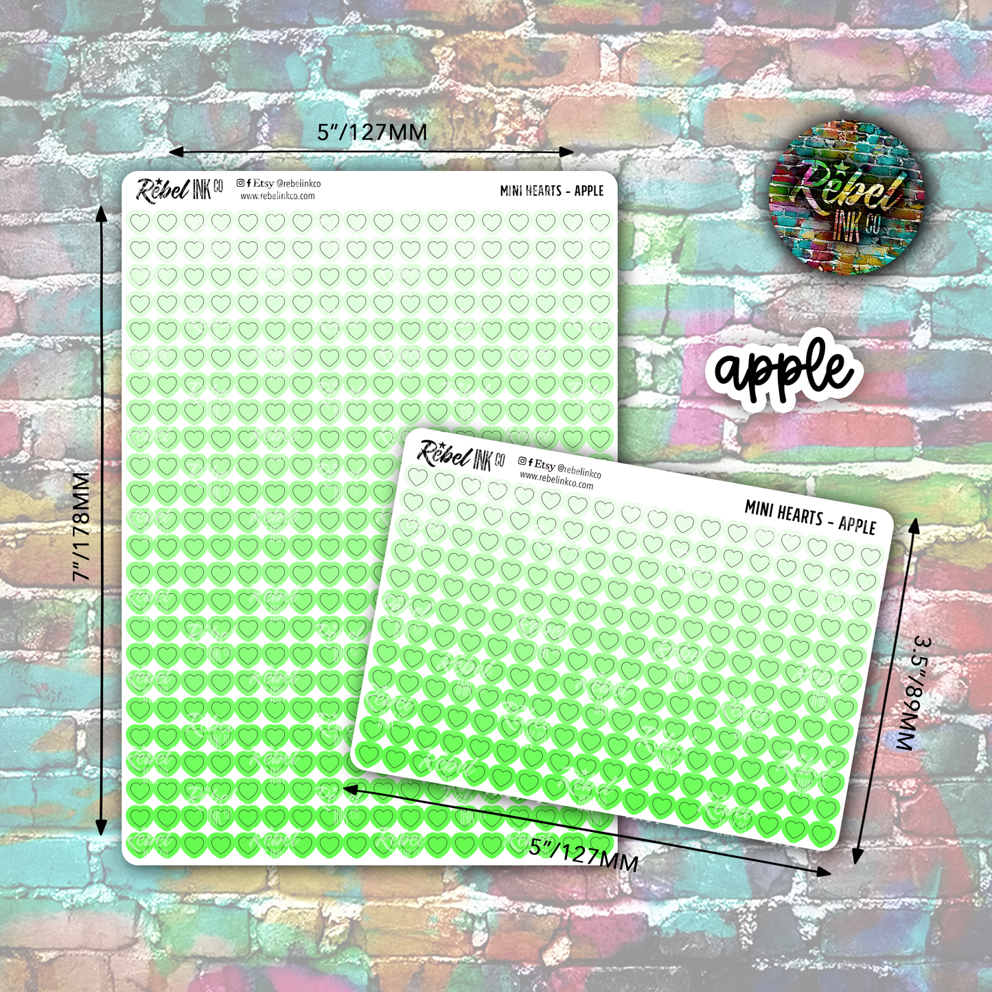 Mini Heart Stickers - Half Sheet Rainbow Value Pack