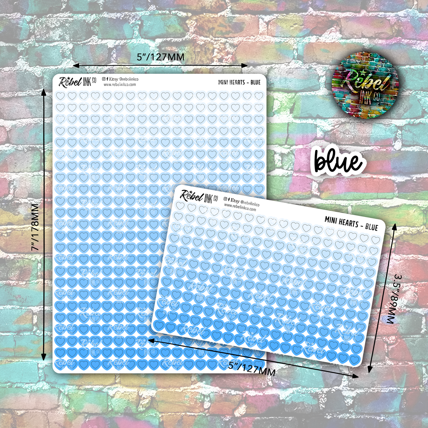 Mini Heart Stickers - Full Sheet Rainbow Value Pack