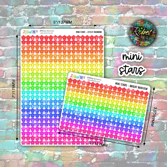 Mini Star Stickers - Bright Rainbow