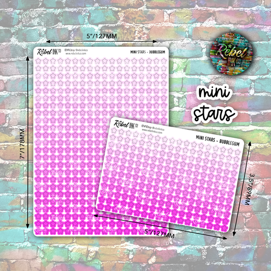 Mini Star Stickers - Bubblegum Ombre