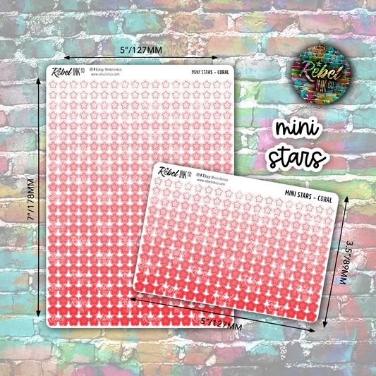Mini Star Stickers - Coral Ombre