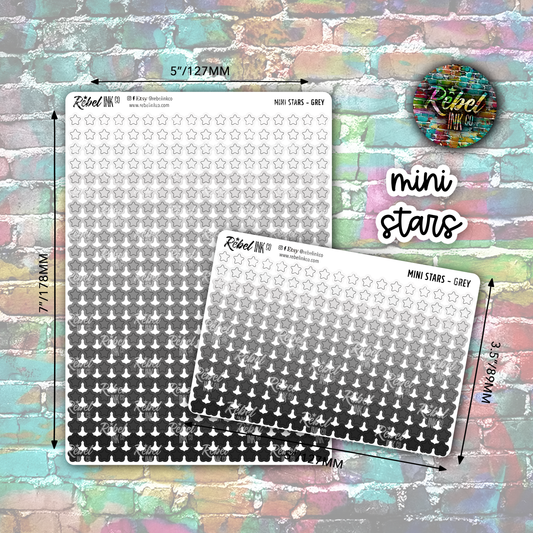 Mini Star Stickers - Grey Ombre