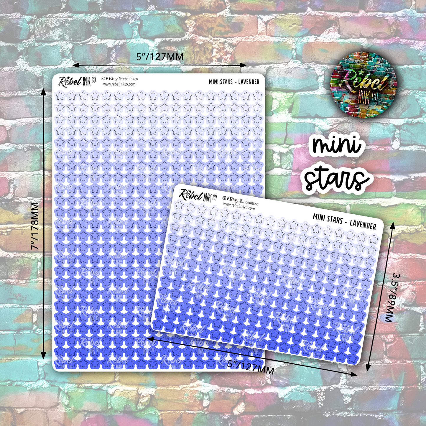 Mini Star Stickers - Lavender Ombre