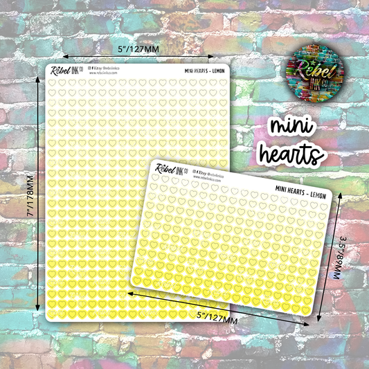 Mini Heart Stickers - Lemon Ombre