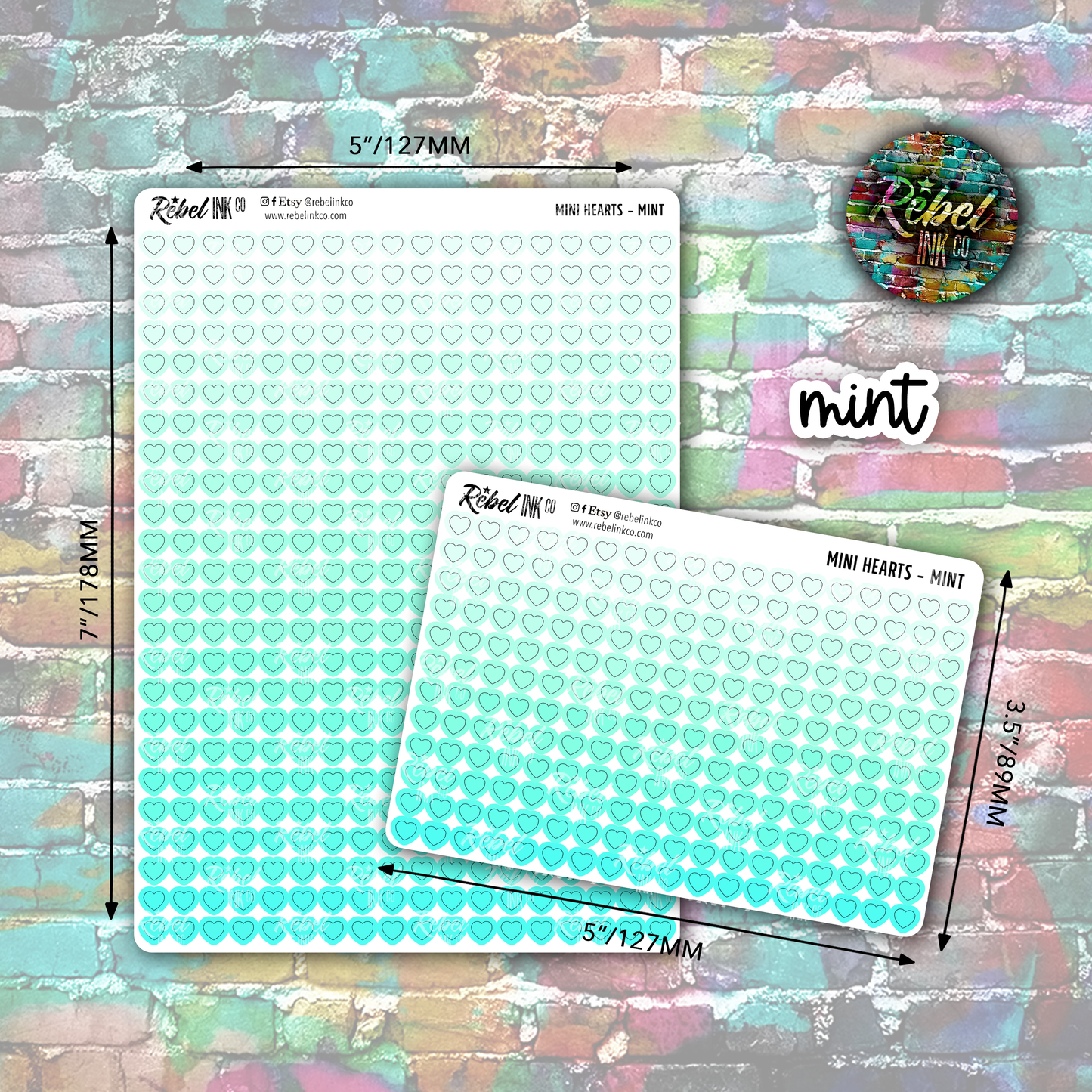 Mini Heart Stickers - Half Sheet Rainbow Value Pack