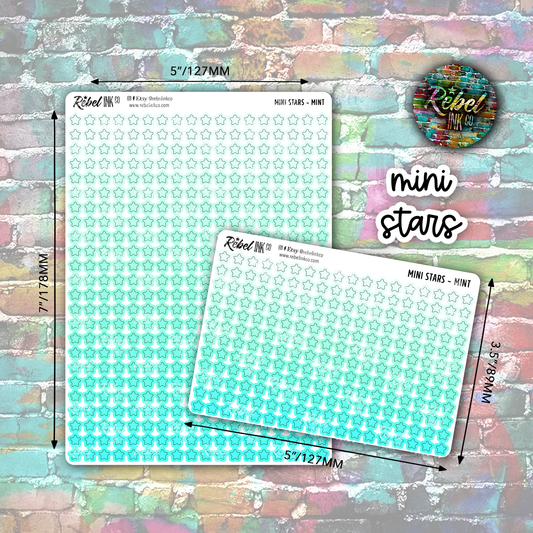 Mini Star Stickers - Mint Ombre